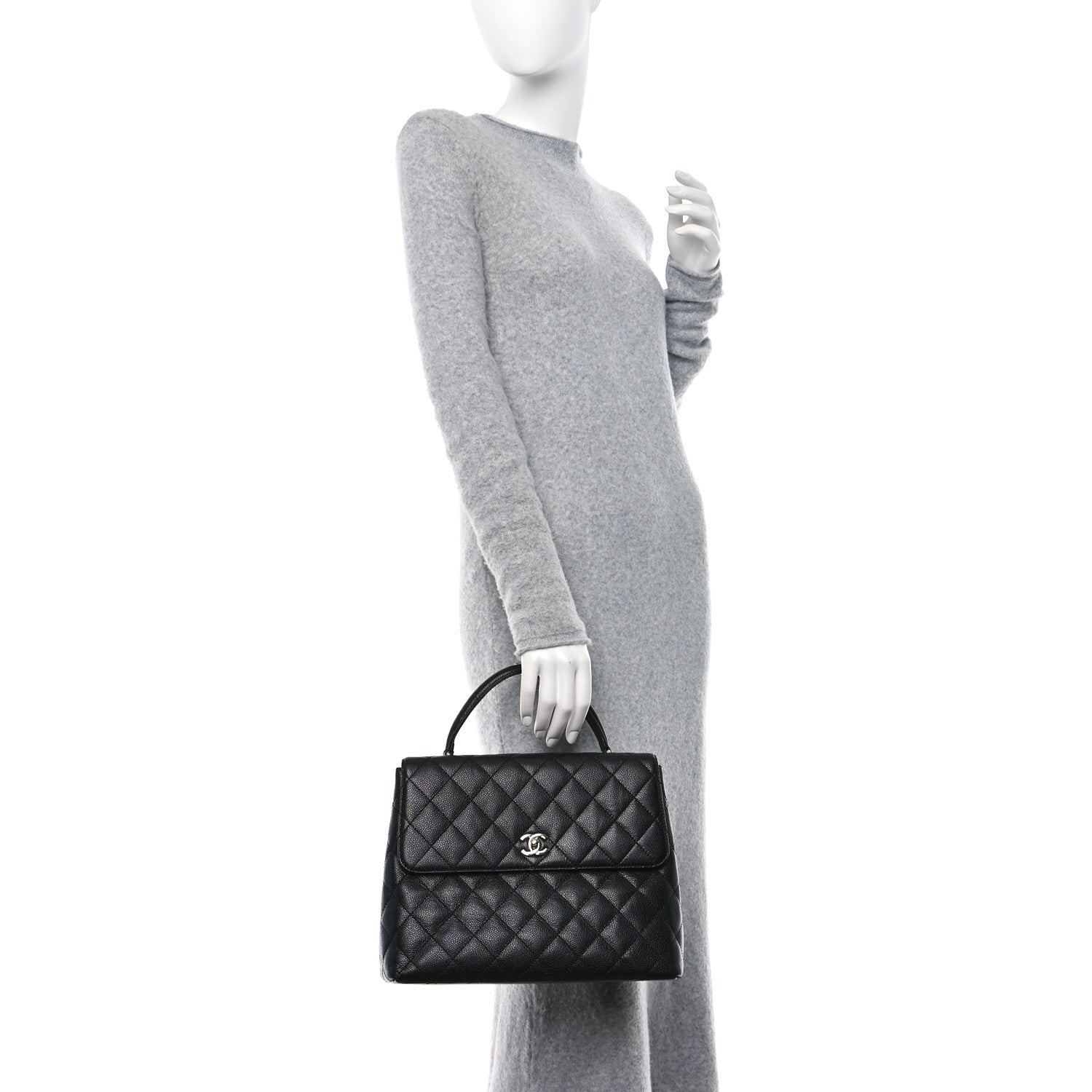 Chanel Caviar Quilted Jumbo Kelly Flap Black 2 of 10