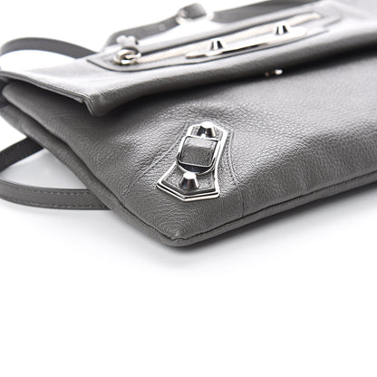 Balenciaga Chevre Silver Metallic Edge Hardware Envelope Clutch Gris Acier 7 of 8