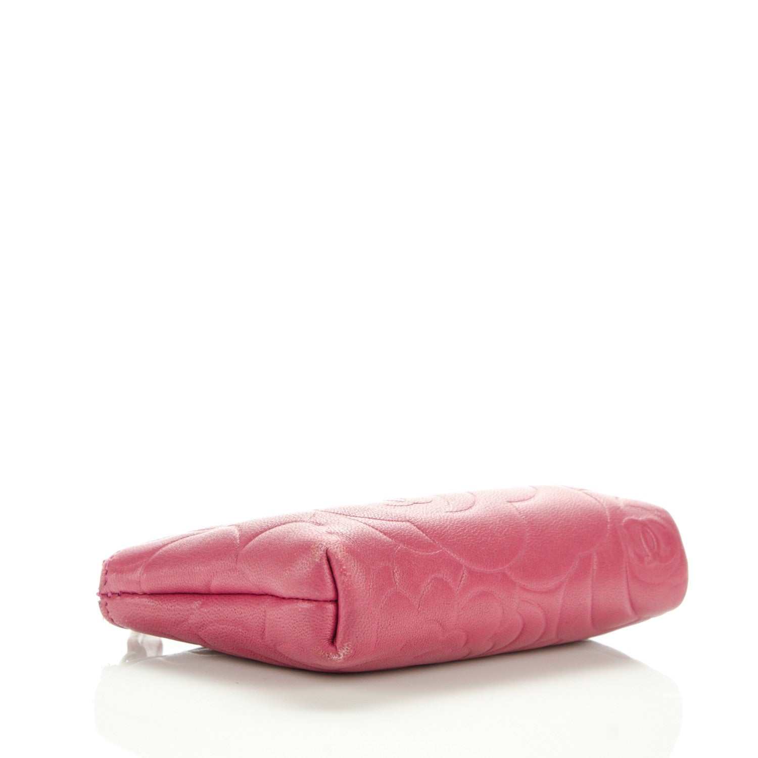 Chanel Lambskin Camellia Embossed Key Holder Case Fuchsia 4 of 7