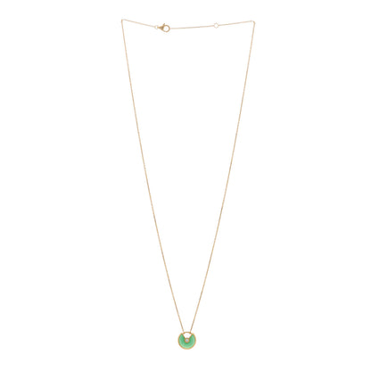 Cartier 18K Yellow Gold Diamond Chrysoprase XS Amulette de Cartier Pendant Necklace 3 of 6