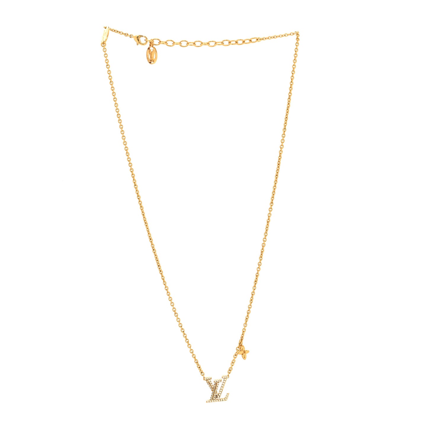Metal Crystal LV Iconic Necklace Gold