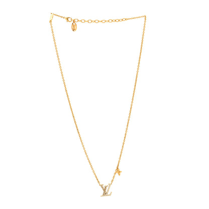 Louis Vuitton Metal Crystal LV Iconic Necklace Gold 3 of 6