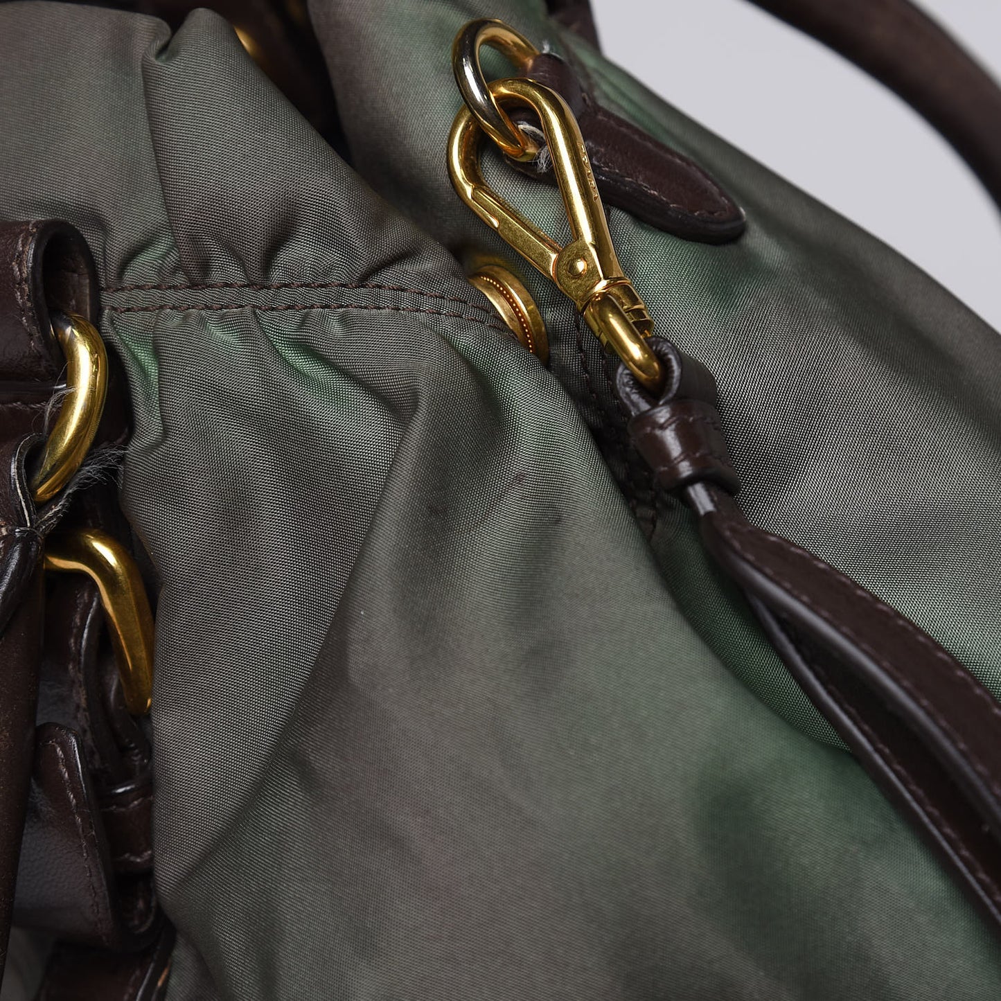 Tessuto Nylon Logo Tote Green