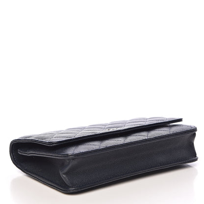 Chanel Caviar Quilted Wallet On Chain WOC Navy Blue 4 of 11