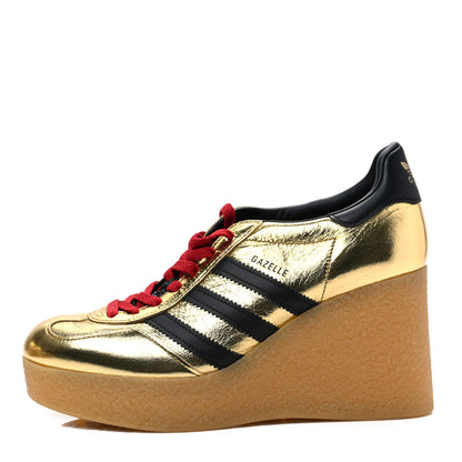 Gucci X ADIDAS Ginza Calfskin Demetra Gazelle Wedge Sneakers 39 King Gold Black 1 of 7