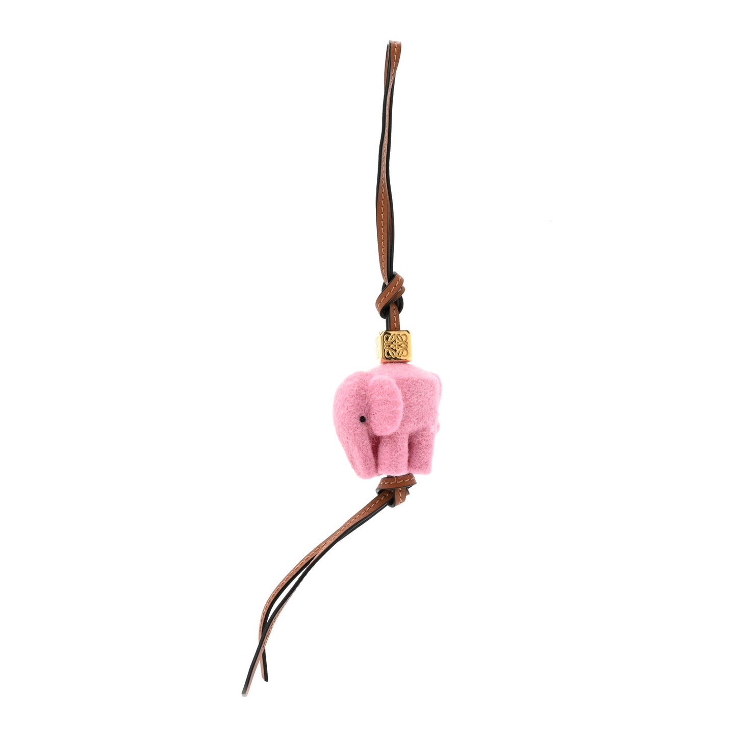 Calfskin Felt Elephant Bag Charm Candy