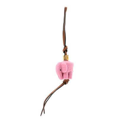 Loewe Calfskin Felt Elephant Bag Charm Candy 1 of 4