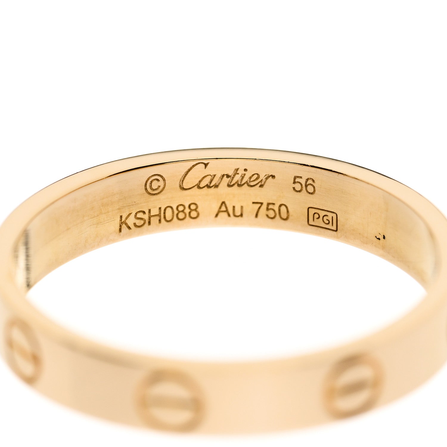 Cartier 18K Yellow Gold 3.5mm LOVE Wedding Band Ring 56 7.5 4 of 5