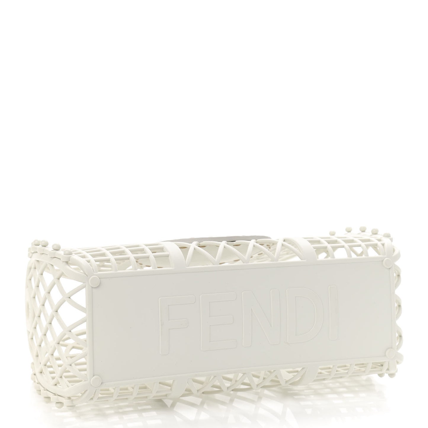 Recycled Plastic Vitello Liberty Matte Small Fendi Basket White Ice