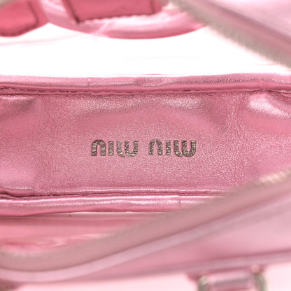 Miu Miu Metallic Nappa Plexi Vinyl Mini Top Handle Crossbody Rosa Mordore 5 of 10