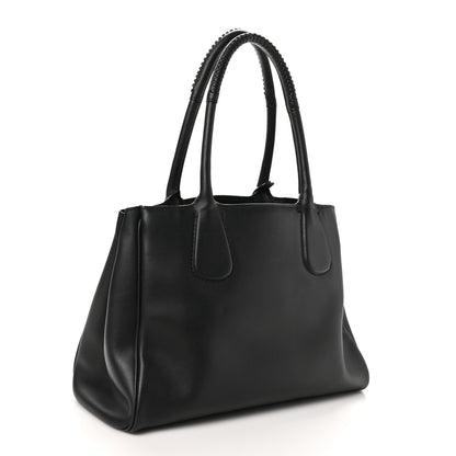 Salvatore Ferragamo Calfskin Double Handle Nolita Satchel Black 3 of 9