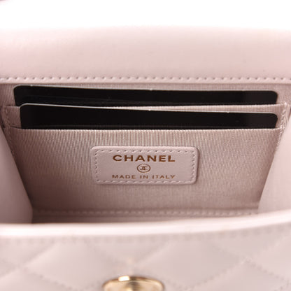 Chanel Lambskin Quilted Mini Trendy CC Clutch With Chain Lilas Lilac 8 of 11