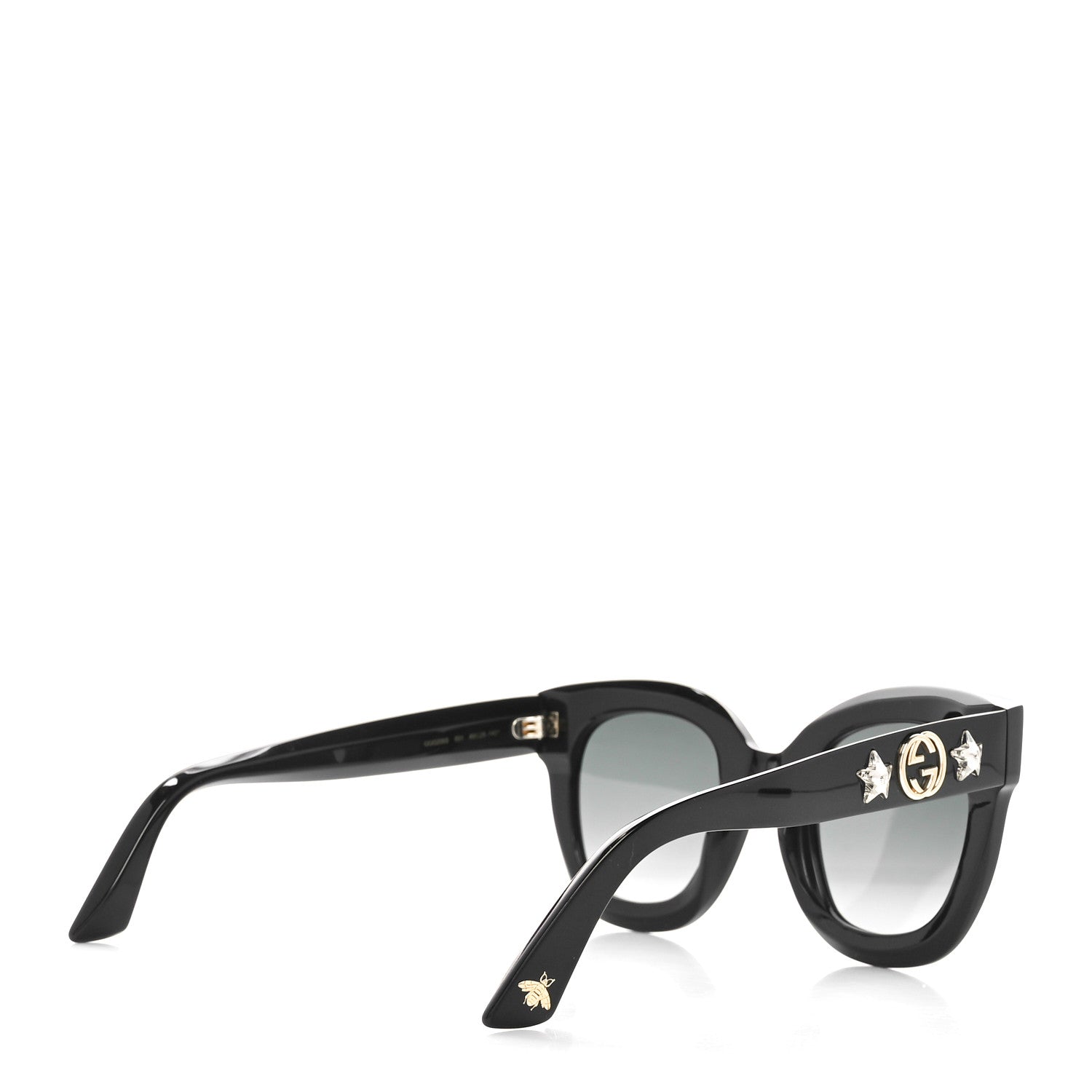 Gucci Round Frame Star Sunglasses GG0208S Black 4 of 7