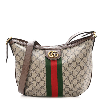 Gucci GG Supreme Monogram Web Small Ophidia Half Moon Hobo Brown 1 of 10