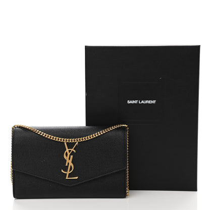 Saint Laurent Grain De Poudre Uptown Chain Wallet Black 12 of 12
