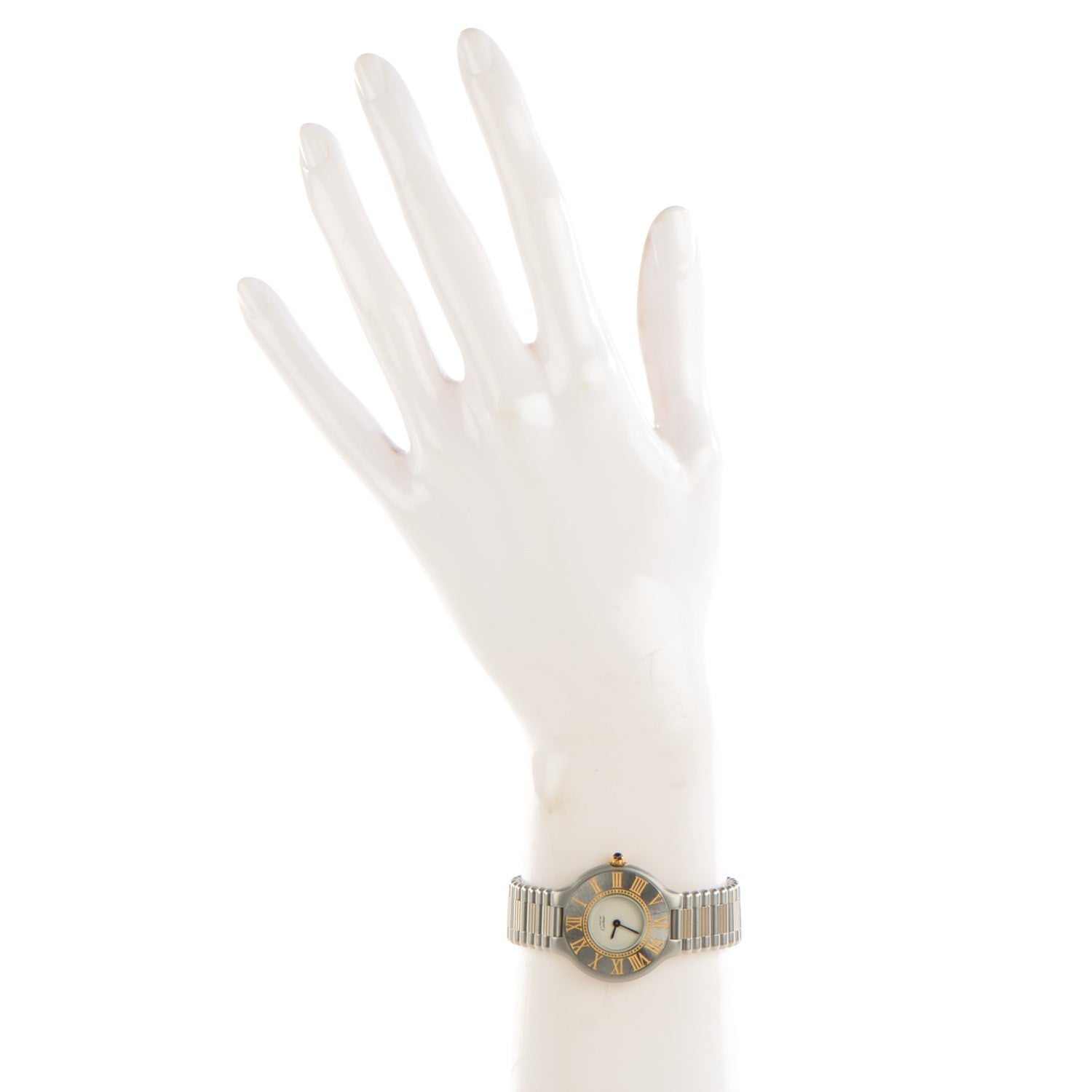 Cartier Stainless Steel 18K Yellow Gold 28mm Must De 21 Quartz Watch 2 of 8