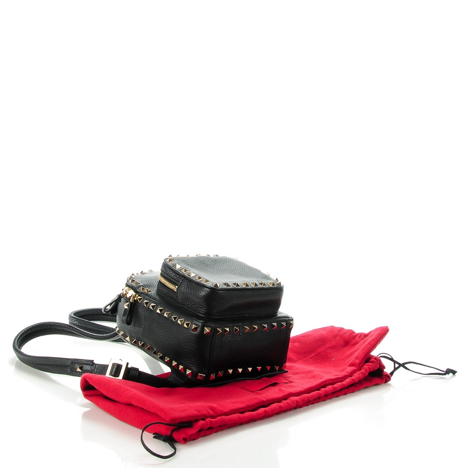 Valentino Garavani Pebbled Calfskin Mini Rockstud Backpack Black 4 of 7
