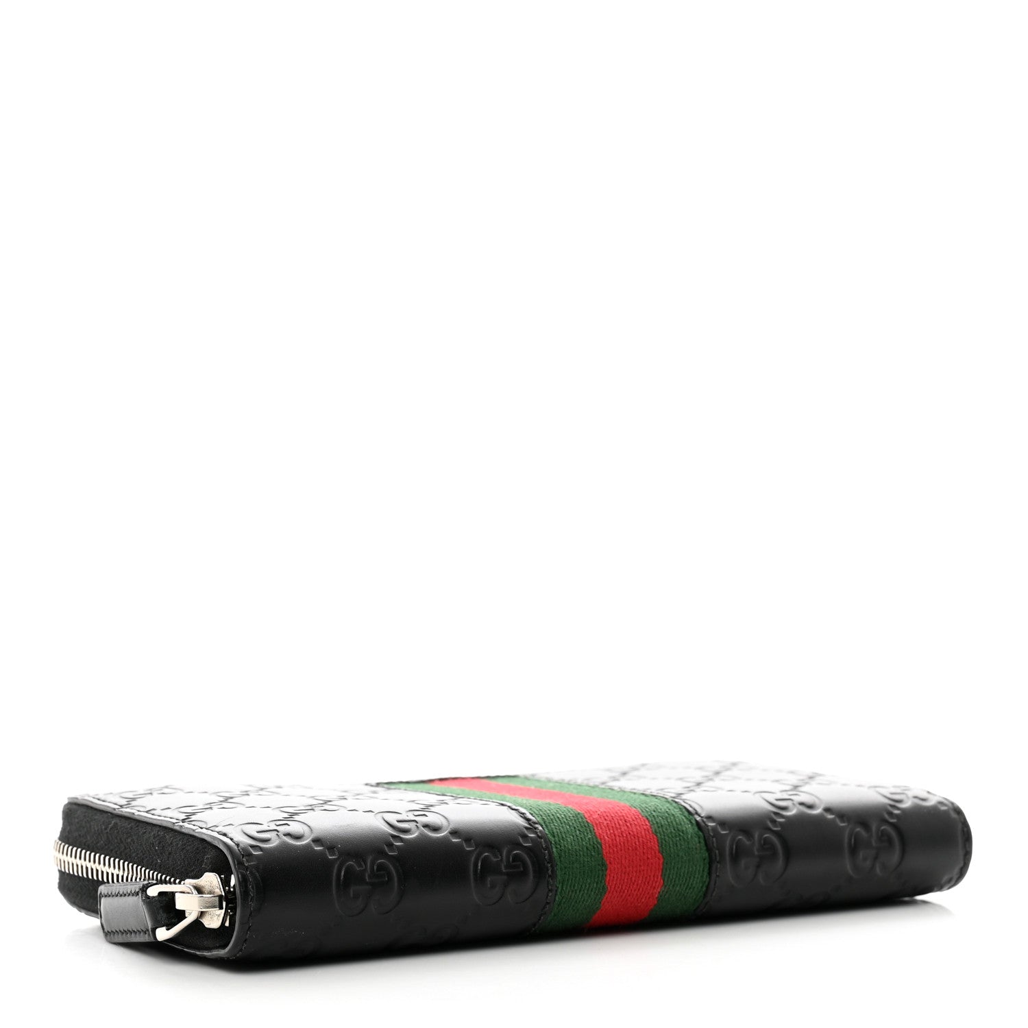 Gucci Guccissima Web Zip Around Wallet Black 4 of 7