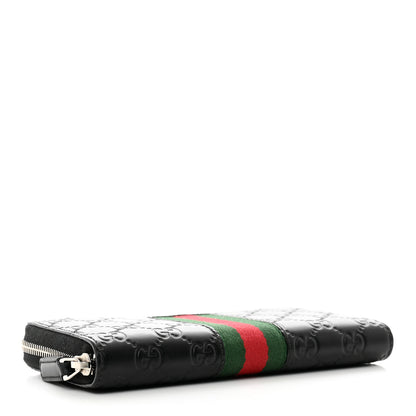 Gucci Guccissima Web Zip Around Wallet Black 4 of 7