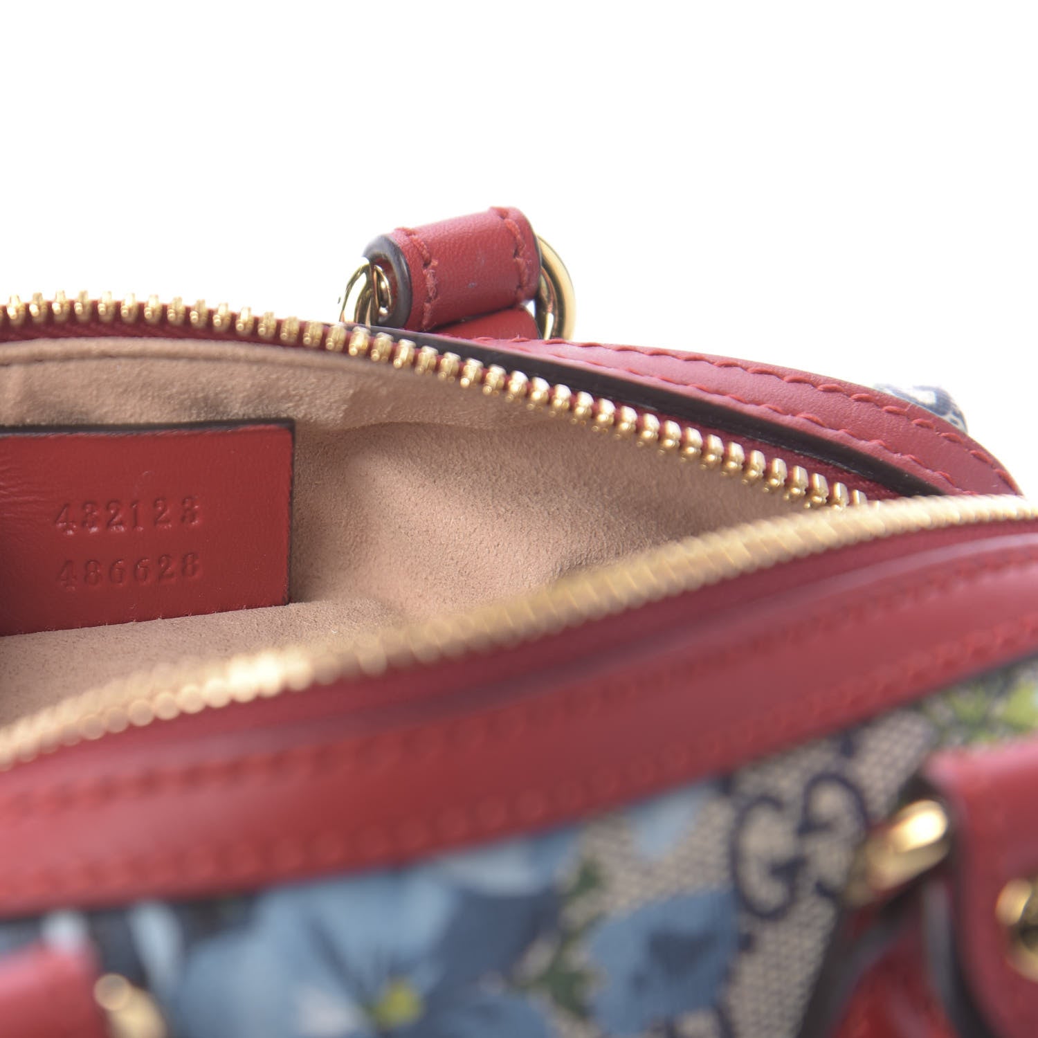 Gucci GG Supreme Monogram Blooms Mini Boston Navy Blue Hibiscus 9 of 11