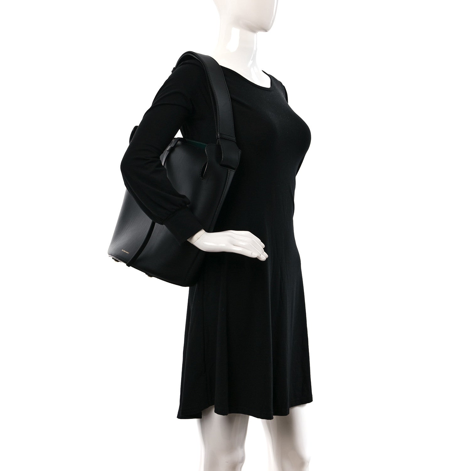 Burberry Supple Calfskin Medium Bucket Bag Black 3 of 9