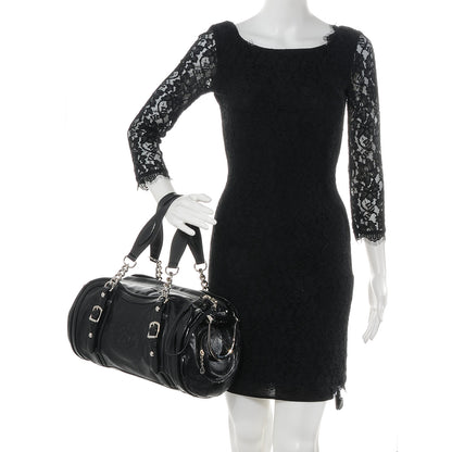 Balenciaga Leather Embossed Logo Satchel Black 2 of 10
