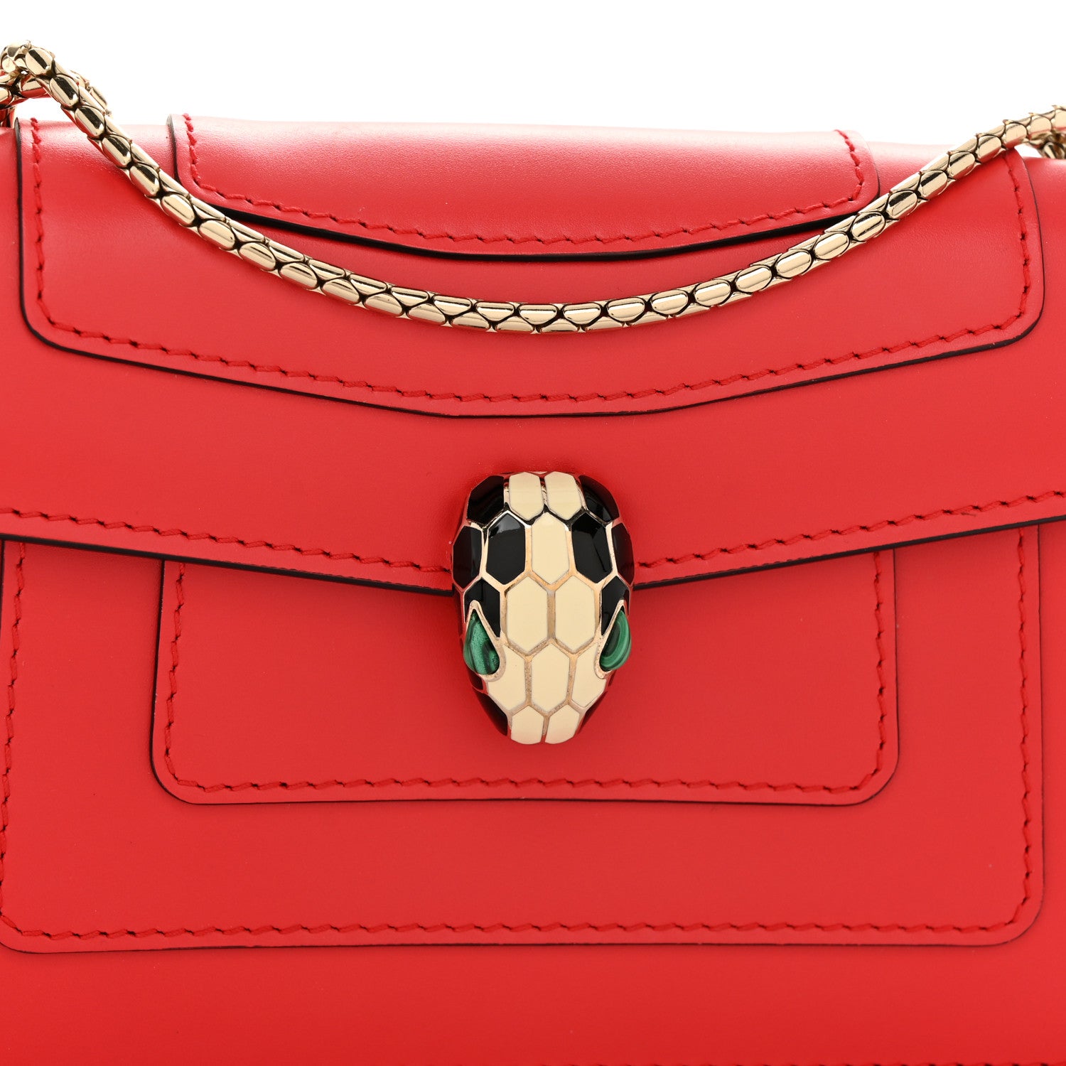 Bulgari Calfskin Serpenti Forever Crossbody Bag Red 8 of 10