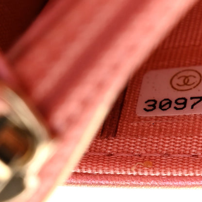 Chanel Iridescent Calfskin Quilted Chanel 19 Wallet On Chain WOC Pink 8 of 11
