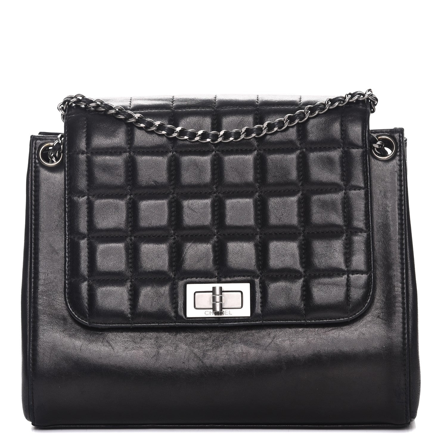 Chanel Lambskin Chocolate Bar Accordion Flap Black 1 of 9