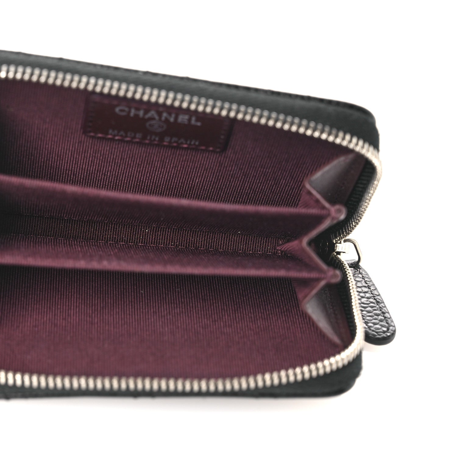 Chanel Caviar Quilted Zip Coin Purse Black 5 of 9