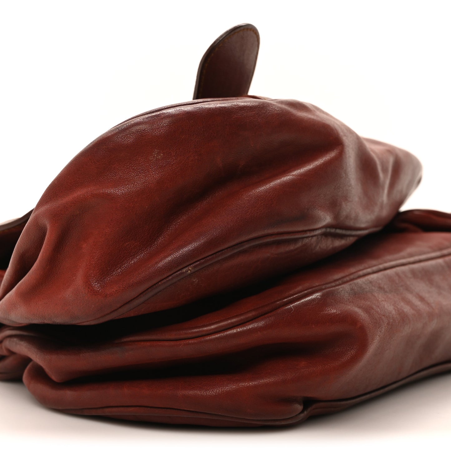 Calfskin Medium Gaucho Double Saddle Bag Red