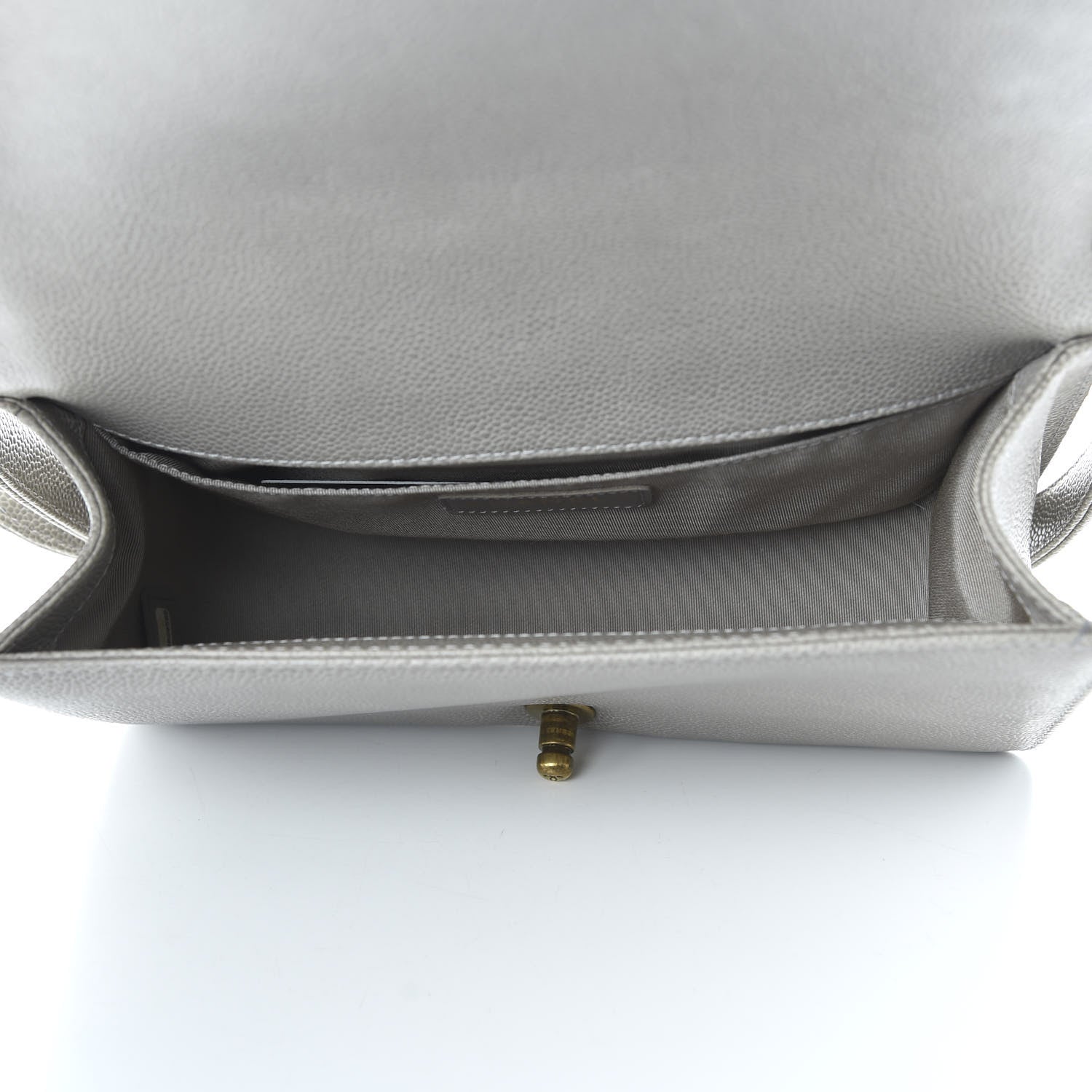 Chanel Caviar Quilted Medium Boy Flap Light Grey 5 of 11