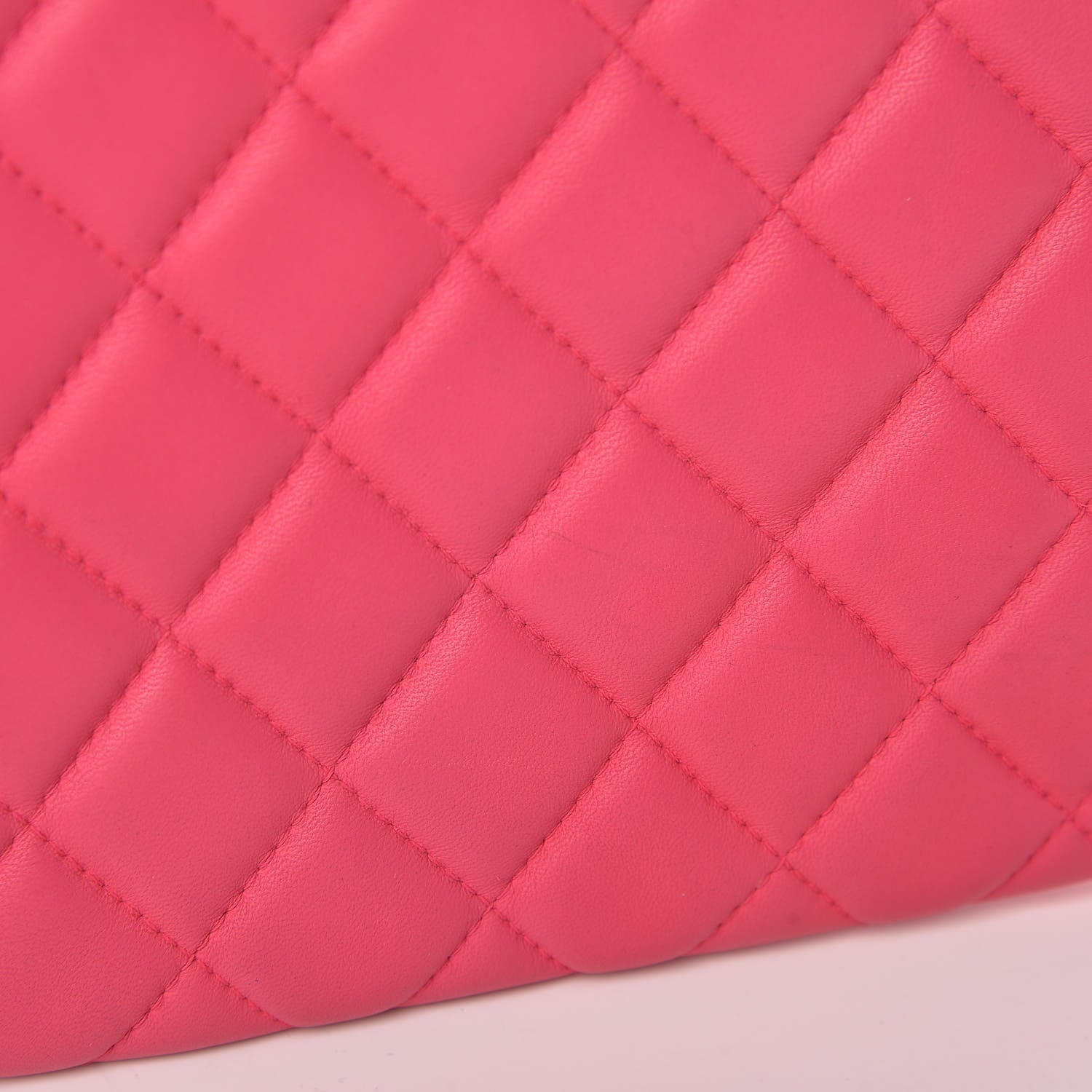 Chanel Lambskin Quilted Large Cosmetic Case Dark Pink 10 of 10