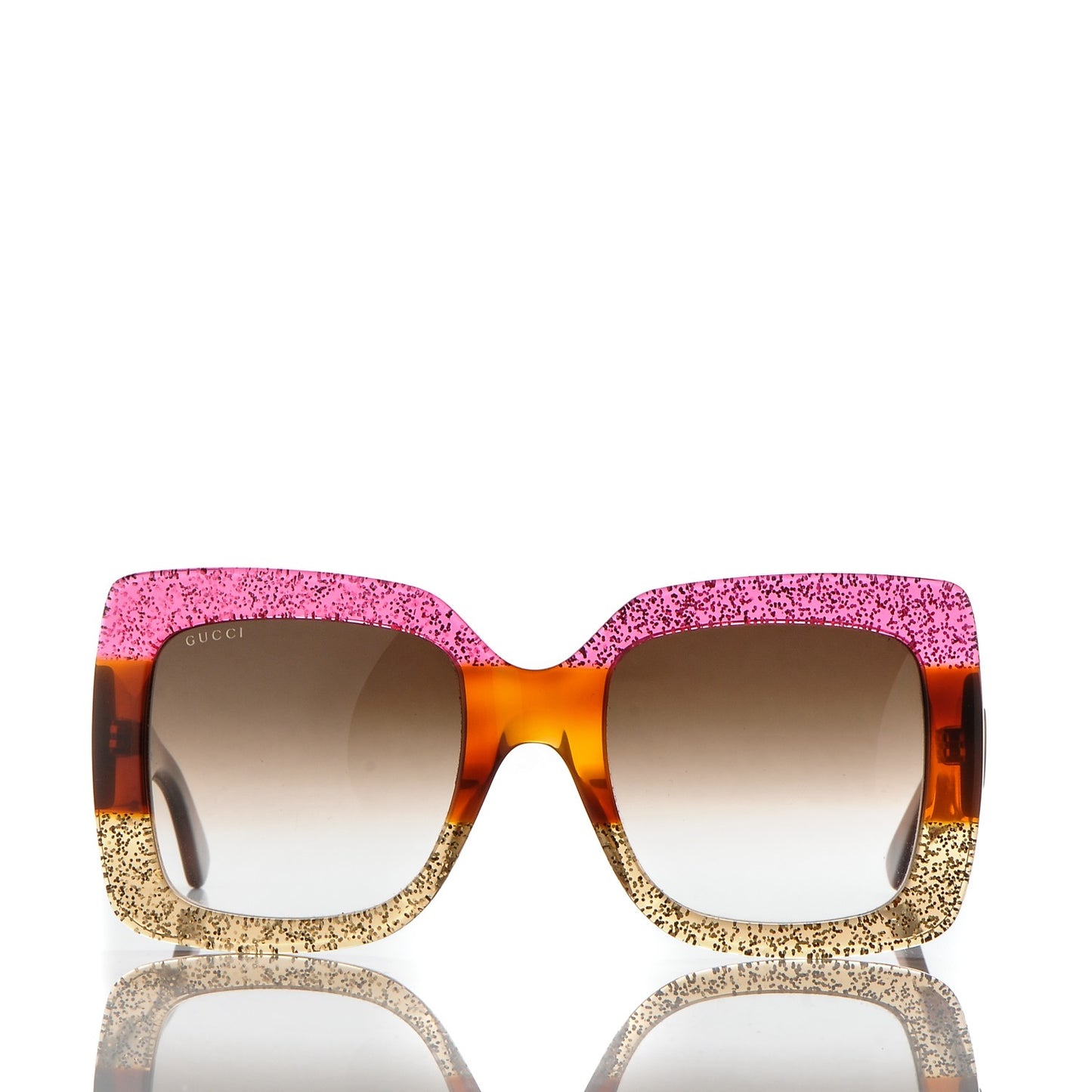 Square Frame GG0083S Sunglasses Glitter Pink Multi