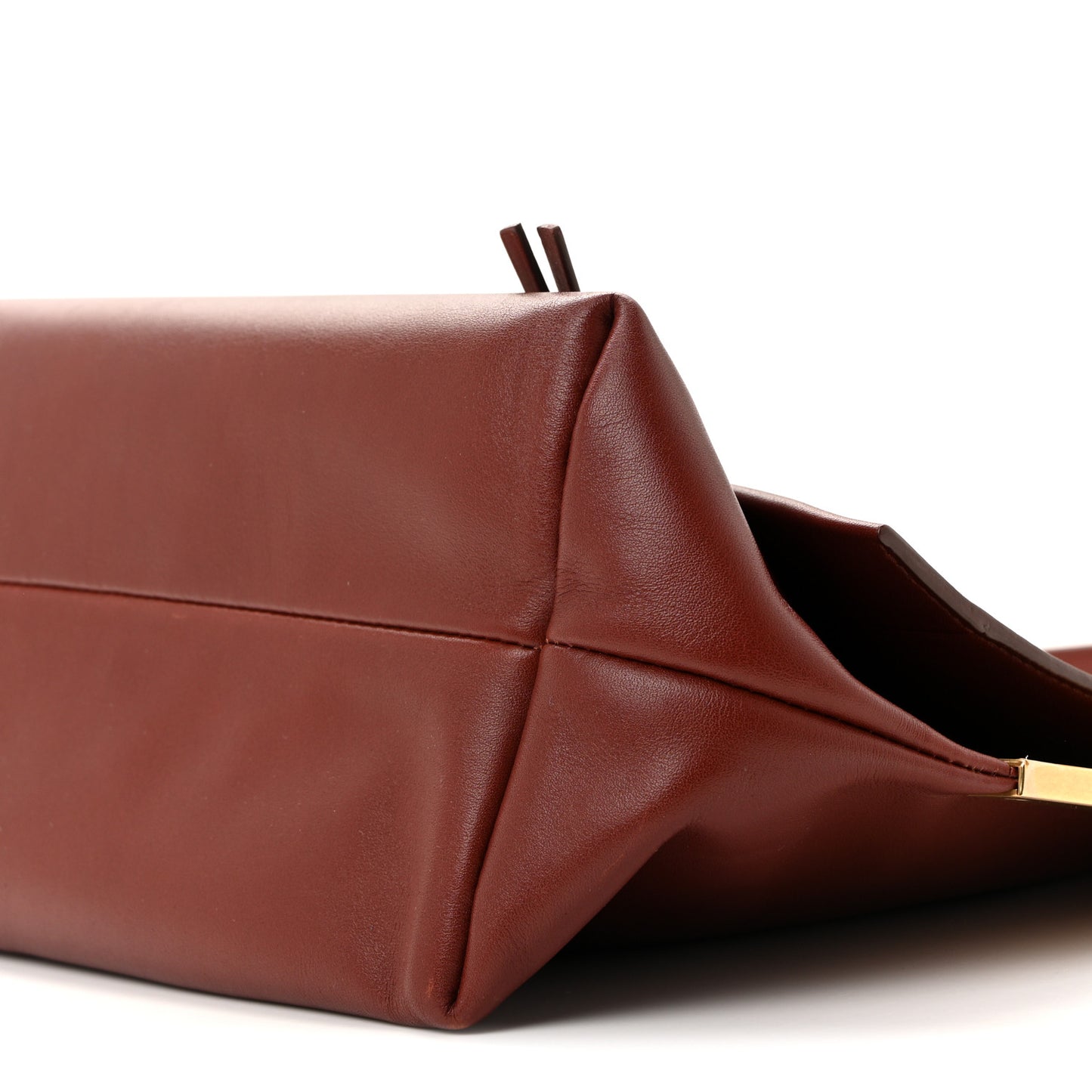 Smooth Calfskin Blade Flap Red Wood