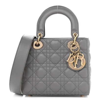 Christian Dior Lambskin Cannage Small Lucky Badges My Lady Dior Grey 1 of 9