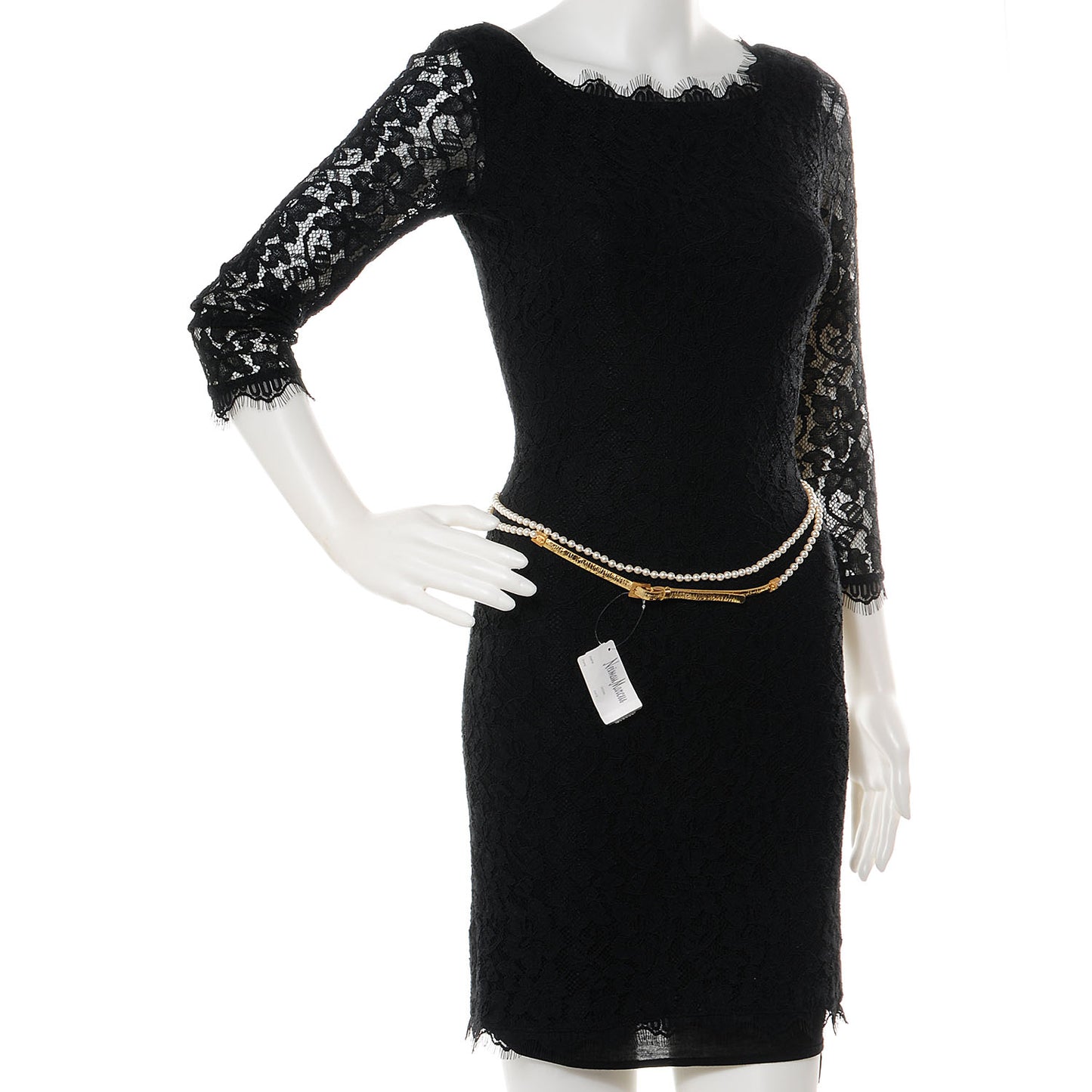 Pearl and Leather CC Double Wrap Belt Gold