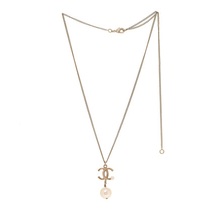 Chanel Pearl CC Drop Necklace Gold 3 of 7