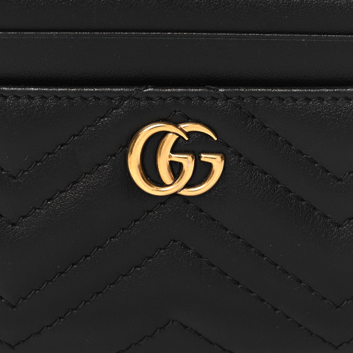 Gucci Calfskin Matelasse GG Marmont Zip Around Card Case Black 8 of 9