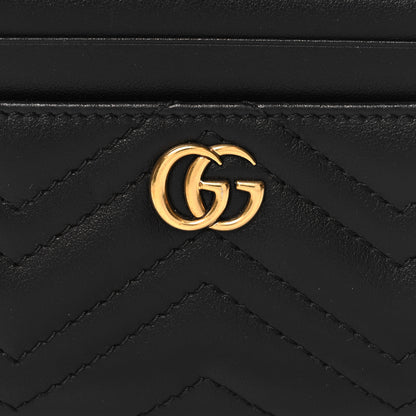 Gucci Calfskin Matelasse GG Marmont Zip Around Card Case Black 8 of 9