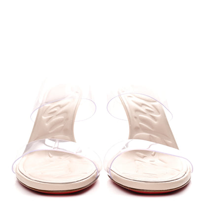 Christian Louboutin Patent PVC Just Nothing 85 Slide Sandals 37.5 Leche 3 of 10