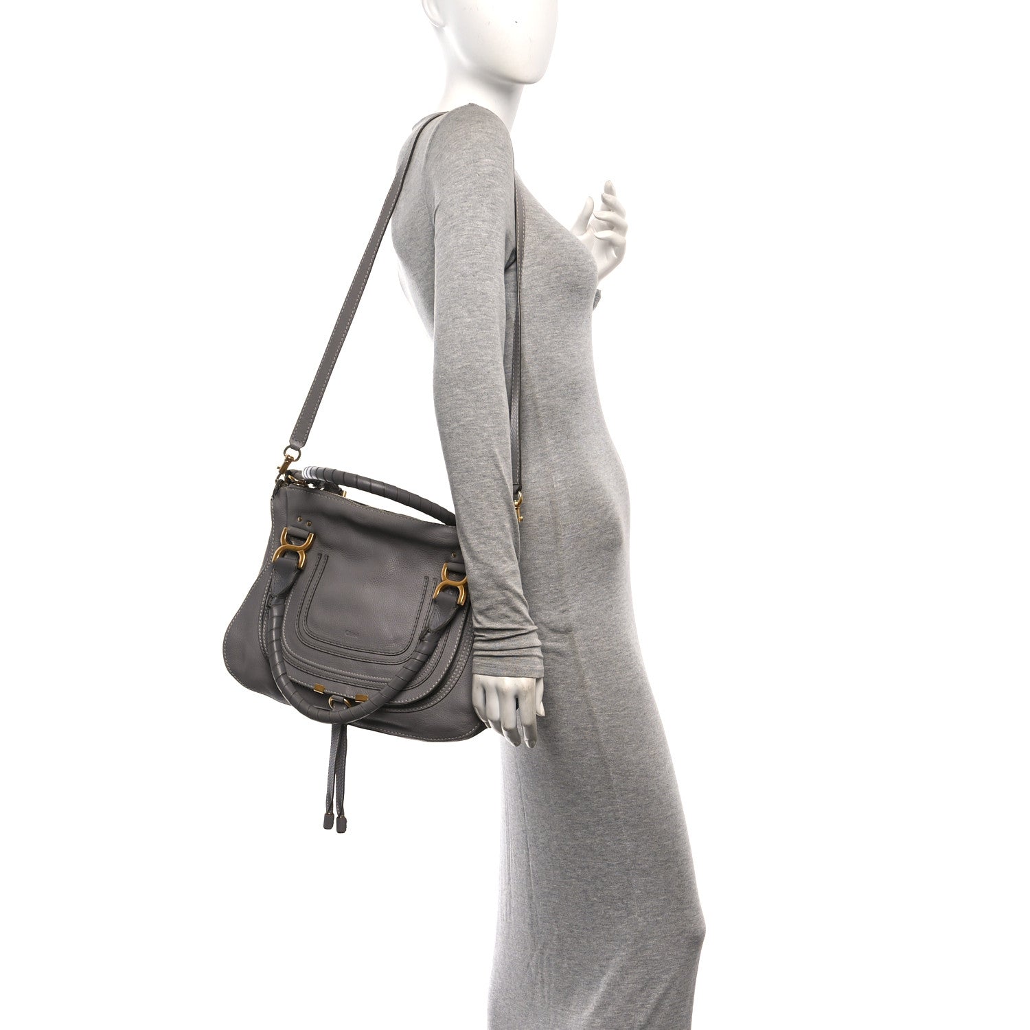 Chloe Calfskin Medium Marcie Satchel Cashmere Grey 2 of 11
