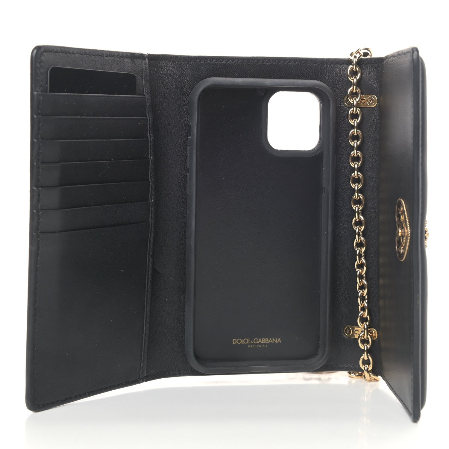 Dolce & Gabbana Lambskin Devotion iPhone 11 Pro Cover Black 4 of 4