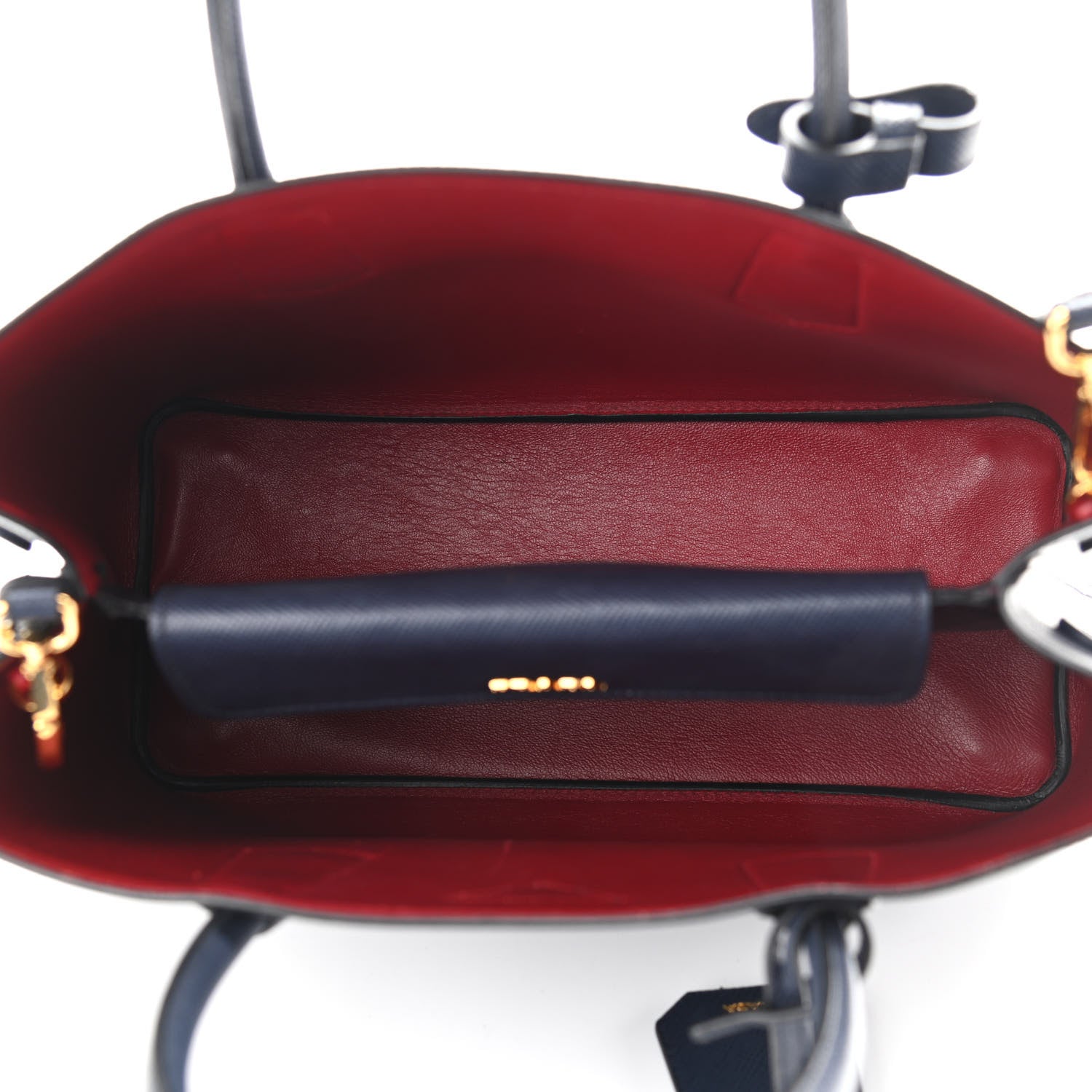 Prada Saffiano Cuir Medium Double Bag Baltico 5 of 13