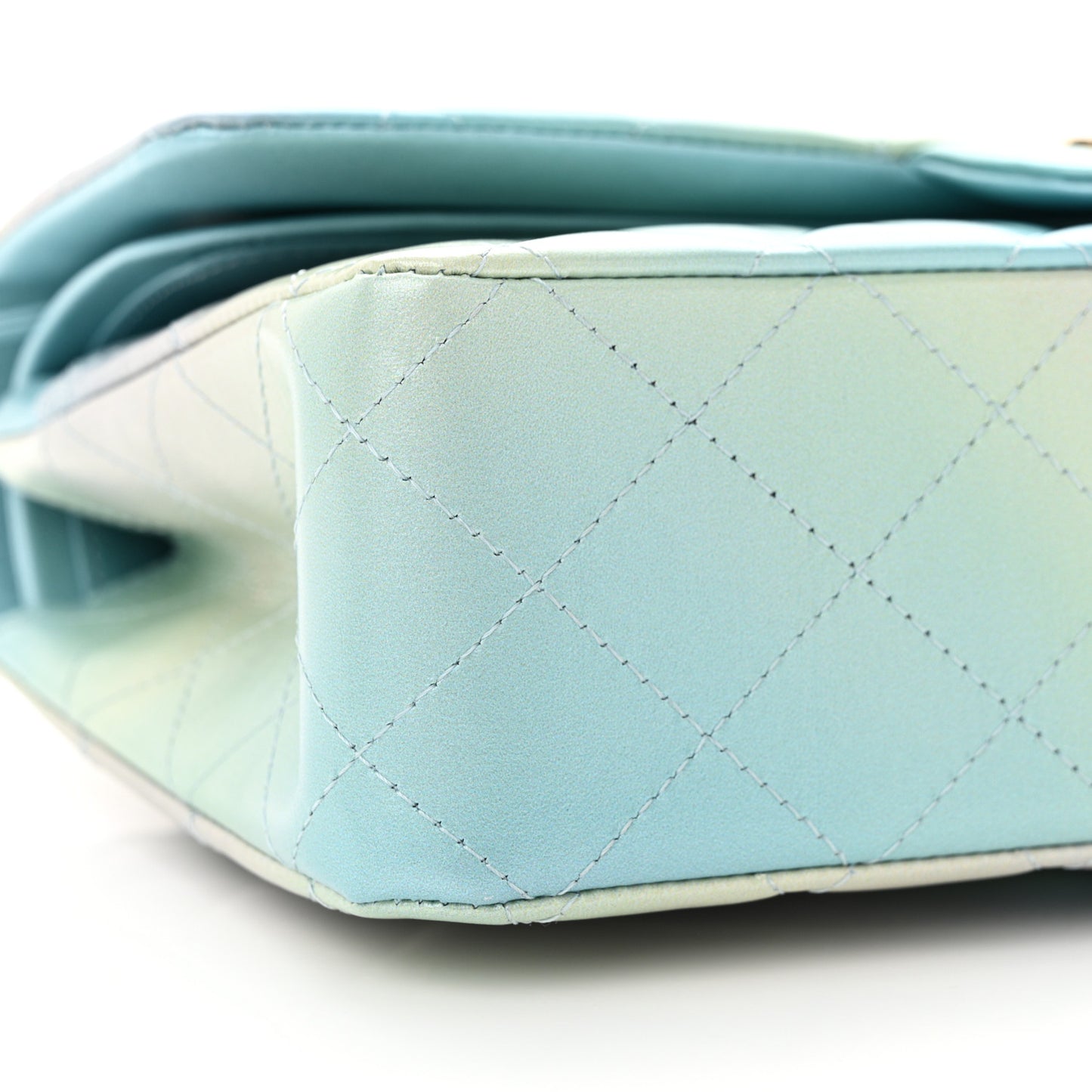 Lambskin Quilted Tie Dye Ombre Medium Double Flap Blue Multicolor