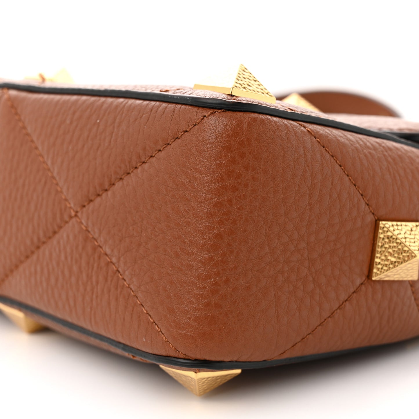 Grained Calfskin Medium Roman Stud Shoulder Bag Selleria