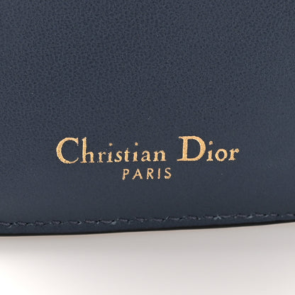 Christian Dior Goatskin Saddle Lotus Wallet Denim Blue 7 of 8