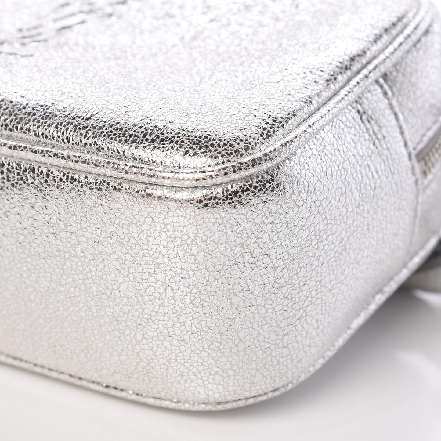 Metallic Lambskin Monogram Lou Belt Bag Argento