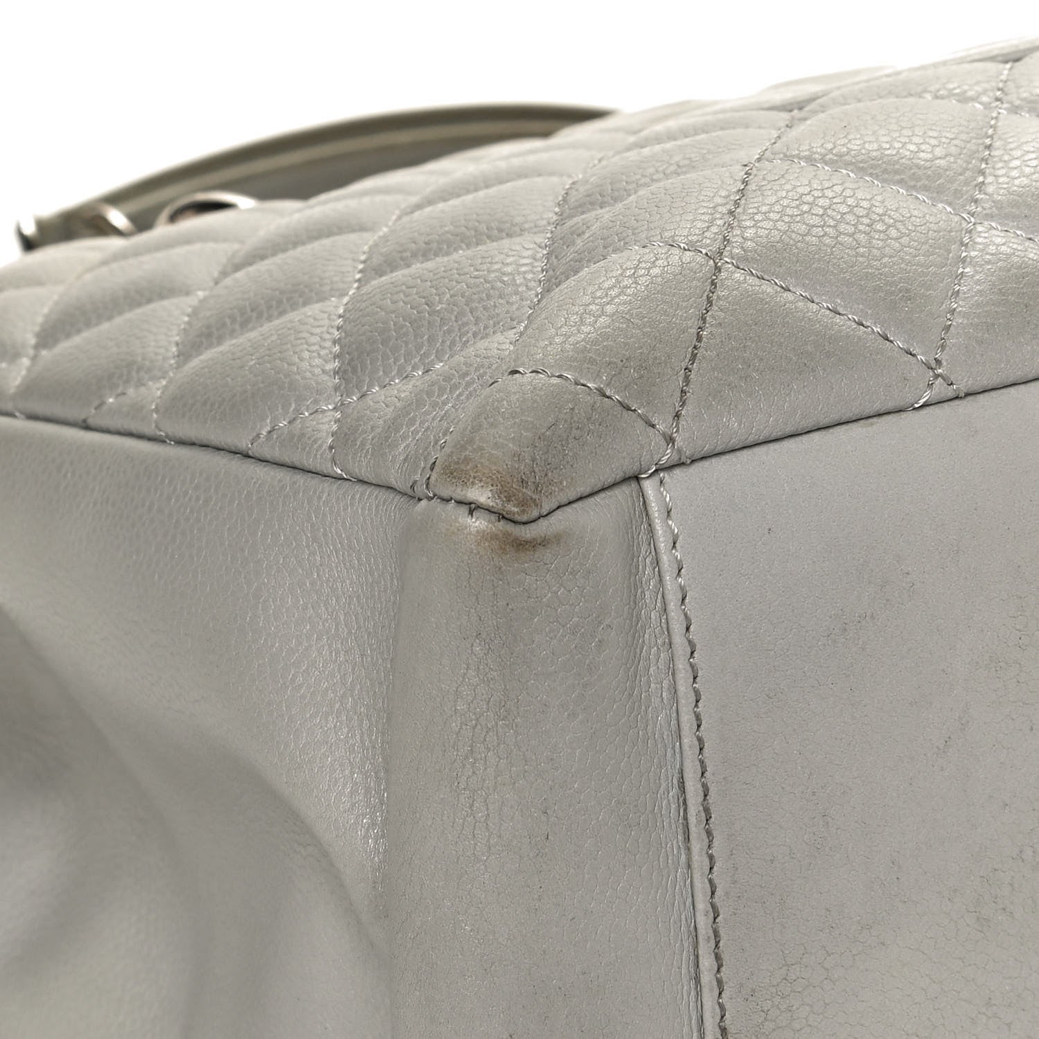 Chanel Caviar Quilted Grand Shopping Tote GST Light Grey 12 of 12