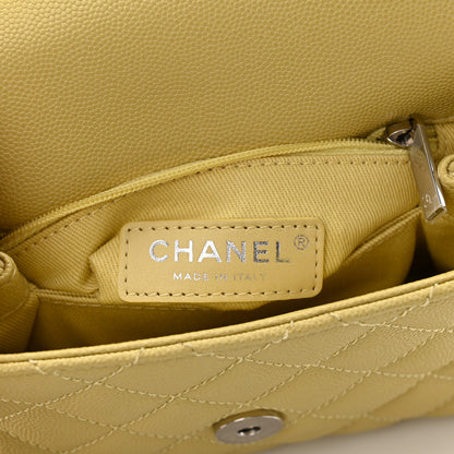 Chanel Caviar Quilted Incognito Extra Mini Coco Handle Flap Light Yellow 6 of 10